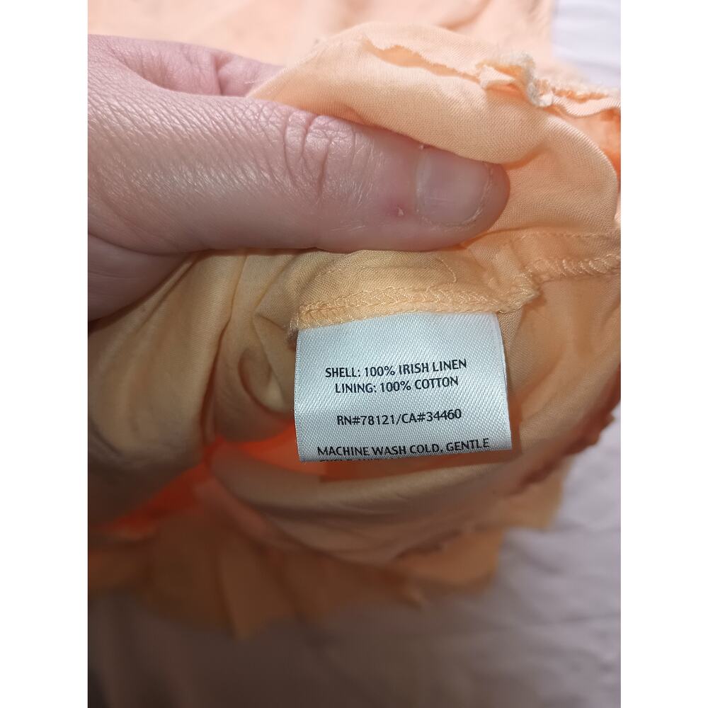 Eileen Fisher Irish Linen Orange Cami Dress Short Gauzy Women Size XL - Picture 3 of 4